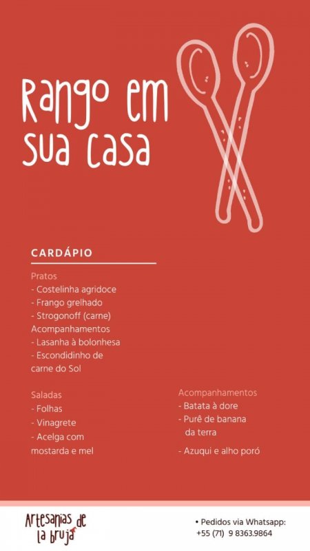 Foto 2 de Cardápio em sua casa